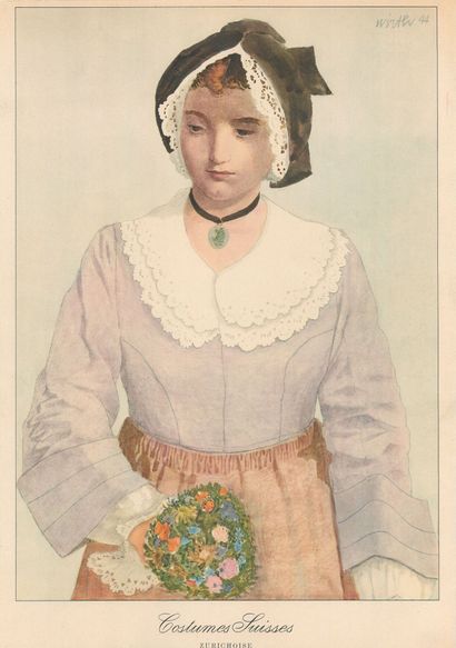 Suisse. 40 Lithographies, Reproductions et...
