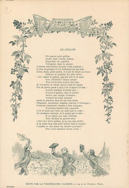 24 CHROMOS : Phosphatine Falières-Fables/Poésies...