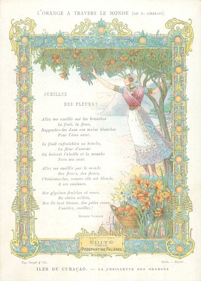 13 CHROMOS : Phosphatine Falières-Menus (vierge)-L'Orange...