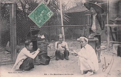 7 CARTES POSTALES INDOCHINE : Métiers Ambulants....