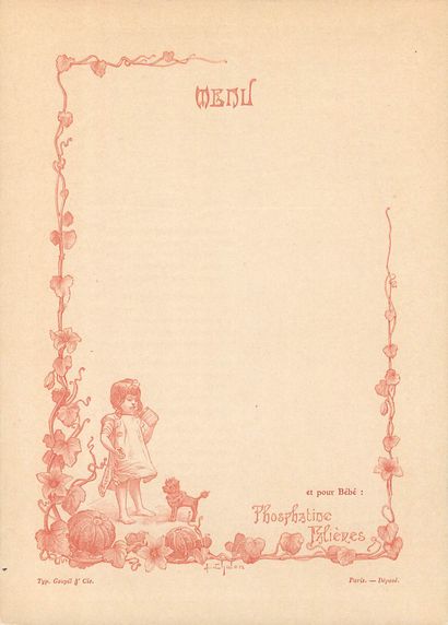 13 CHROMOS : Phosphatine Falières-Menus (vierge)-L'Orange...