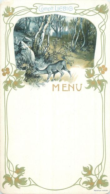 57 MENUS : Alimentaire. Divers Établissements...