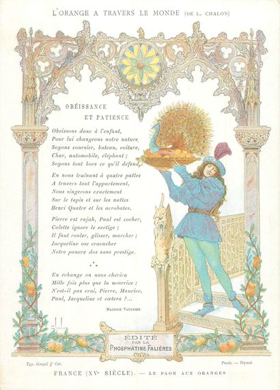 13 CHROMOS : Phosphatine Falières-Menus (vierge)-L'Orange...