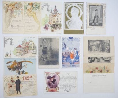 58 CARTES POSTALES PUBLICITAIRES : Magasins....