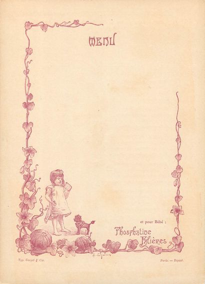 13 CHROMOS : Phosphatine Falières-Menus (vierge)-L'Orange...