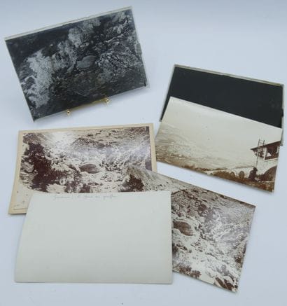55 PHOTOGRAPHIES : 10 plaques de Verre et...