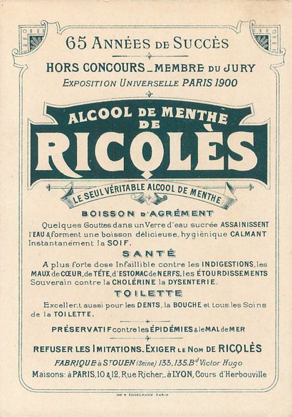 44 CHROMOS RICQLES : Illustrateur Guillaume....