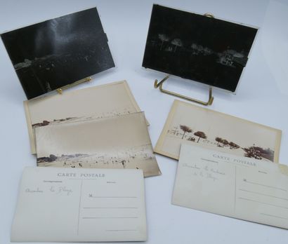 30 PHOTOGRAPHIES : 8 plaques de Verre et...