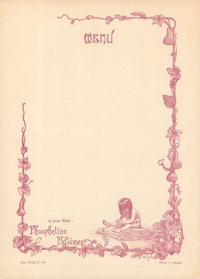 13 CHROMOS : Phosphatine Falières-Menus (vierge)-L'Orange...