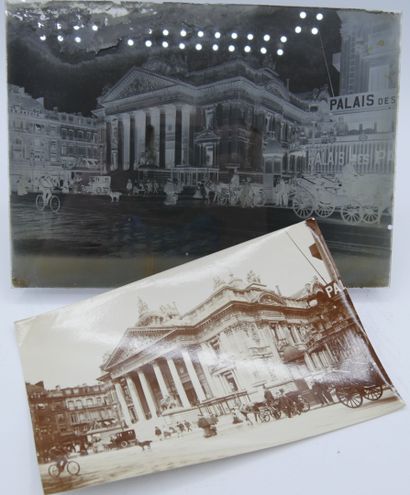 104 PHOTOGRAPHIES : Sur plaque de verre,...