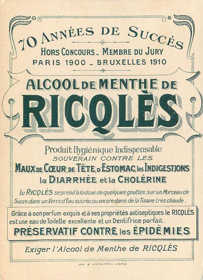 44 CHROMOS RICQLES : Illustrateur Guillaume....