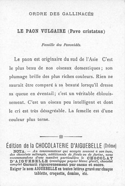 57 CHROMOS : Chocolaterie D'Aiguebelle. «...