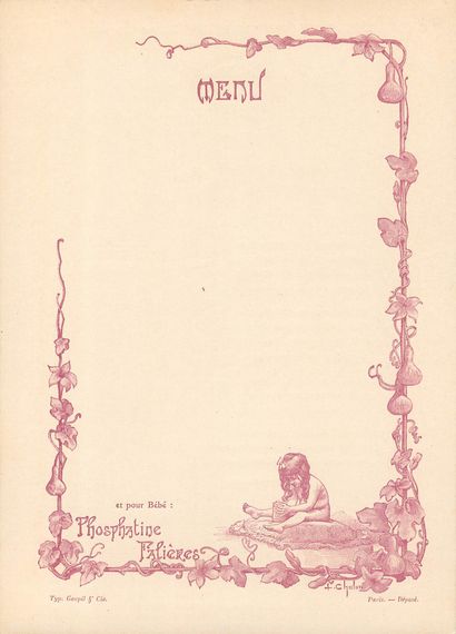 13 CHROMOS : Phosphatine Falières-Menus (vierge)-L'Orange...