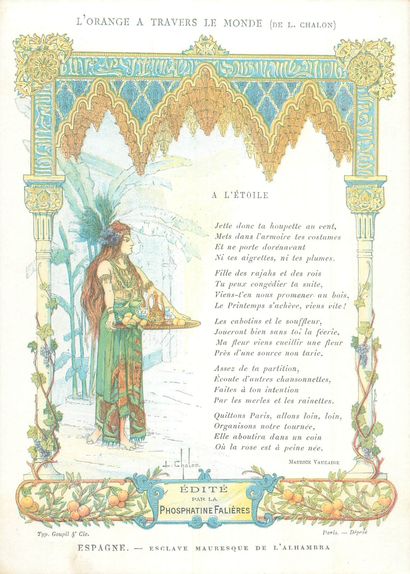 13 CHROMOS : Phosphatine Falières-Menus (vierge)-L'Orange...