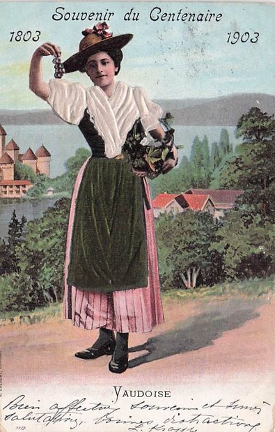 12 CARTES POSTALES SUISSE : Costumes de divers...
