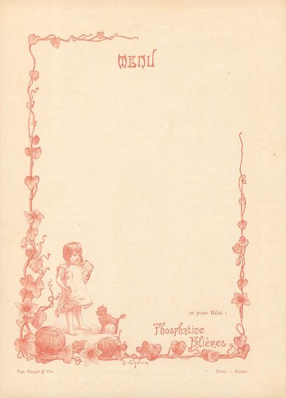 13 CHROMOS : Phosphatine Falières-Menus (vierge)-L'Orange...