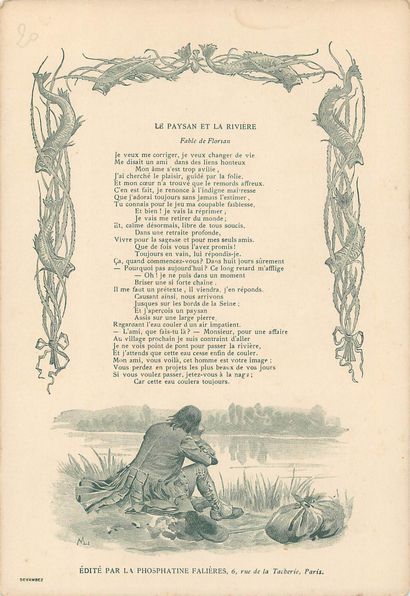 24 CHROMOS : Phosphatine Falières-Fables/Poésies...