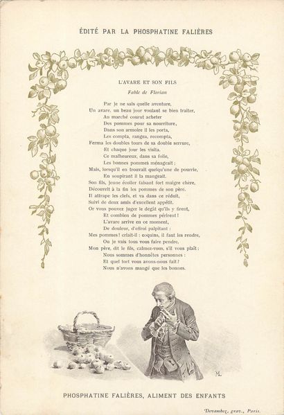 24 CHROMOS : Phosphatine Falières-Fables/Poésies...