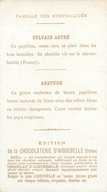 57 CHROMOS : Chocolaterie D'Aiguebelle. «...
