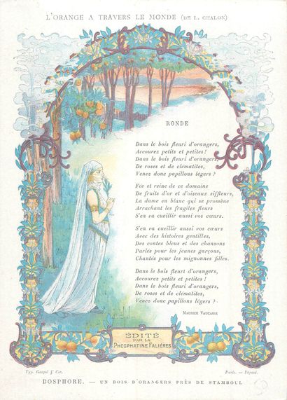 13 CHROMOS : Phosphatine Falières-Menus (vierge)-L'Orange...