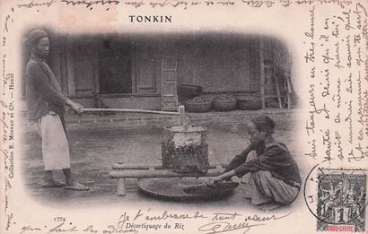 11 CARTES POSTALES INDOCHINE : Métiers autour...