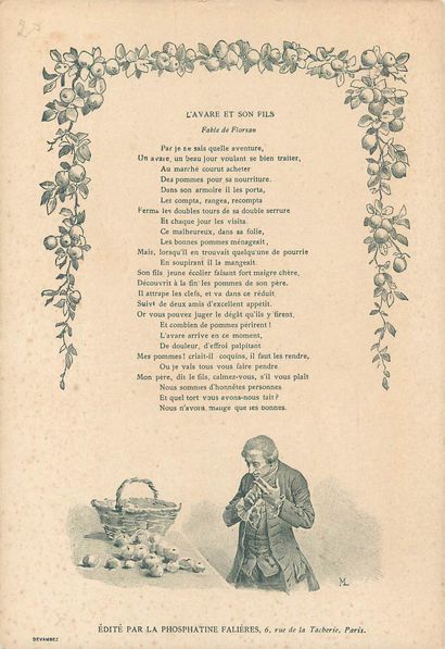 24 CHROMOS : Phosphatine Falières-Fables/Poésies...