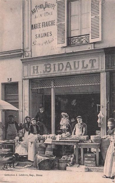 7 CARTES POSTALES COMMERCES : Alimentaire...