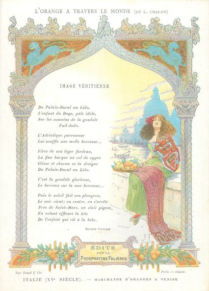 13 CHROMOS : Phosphatine Falières-Menus (vierge)-L'Orange...