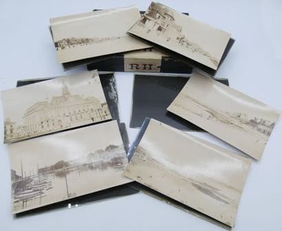 104 PHOTOGRAPHIES : Sur plaque de verre,...