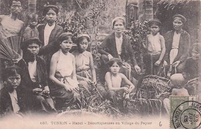 11 CARTES POSTALES INDOCHINE : Métiers autour...