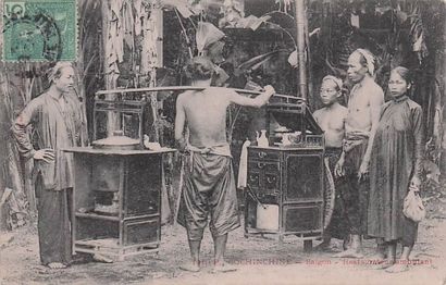7 CARTES POSTALES INDOCHINE : Métiers Ambulants....