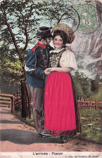 12 CARTES POSTALES SUISSE : Costumes de divers...
