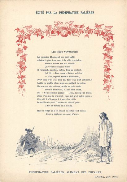 24 CHROMOS : Phosphatine Falières-Fables/Poésies...