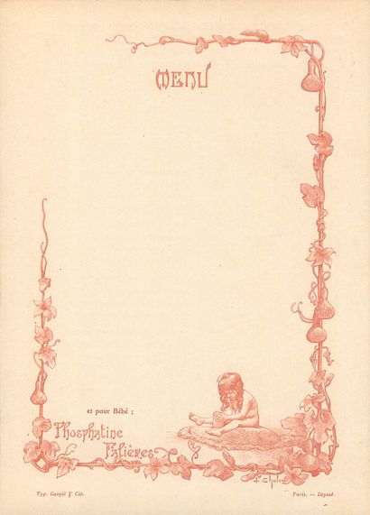 13 CHROMOS : Phosphatine Falières-Menus (vierge)-L'Orange...
