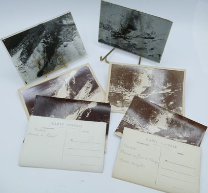 55 PHOTOGRAPHIES : 10 plaques de Verre et...