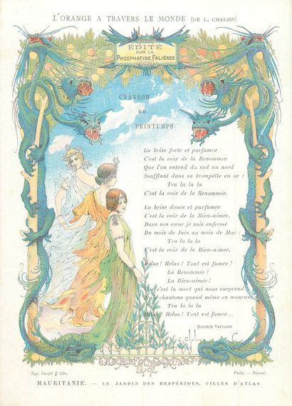 13 CHROMOS : Phosphatine Falières-Menus (vierge)-L'Orange...