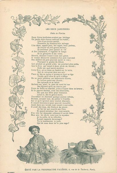 24 CHROMOS : Phosphatine Falières-Fables/Poésies...