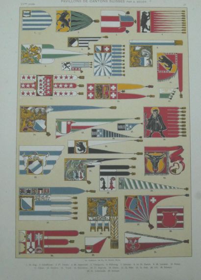 Suisse. 40 Lithographies, Reproductions et...