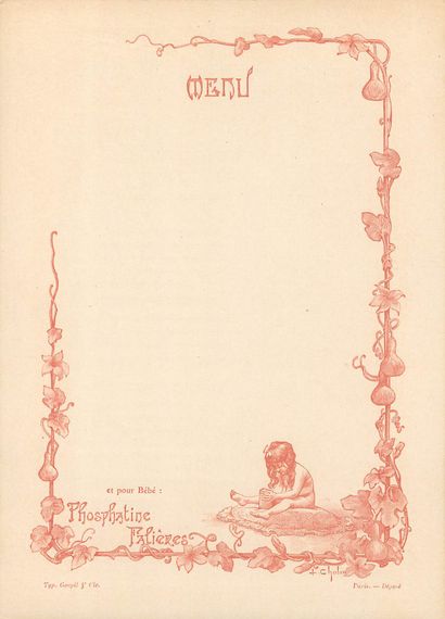 13 CHROMOS : Phosphatine Falières-Menus (vierge)-L'Orange...