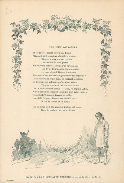 24 CHROMOS : Phosphatine Falières-Fables/Poésies...