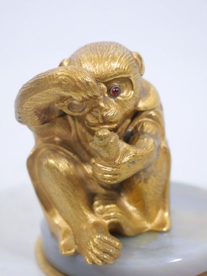 ATHA Paris, attribué à
Encrier en bronze...
