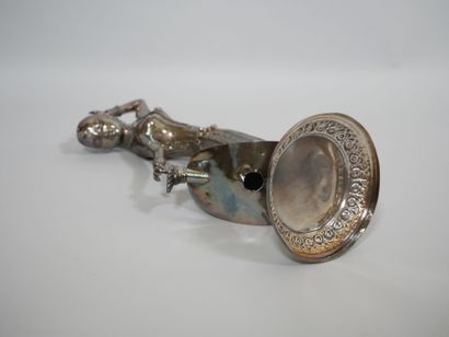 INDE
Paire de danseuses en argent à décor...