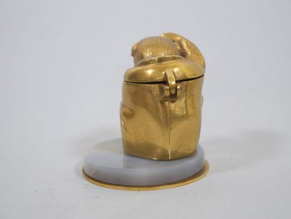 ATHA Paris, attribué à
Encrier en bronze...
