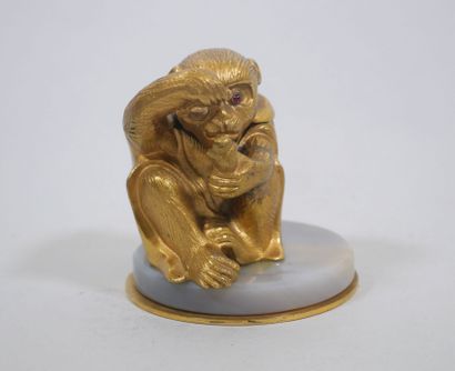 ATHA Paris, attribué à
Encrier en bronze...