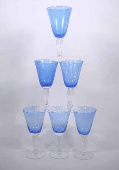 Suite de six verres à eau, la coupe de forme...