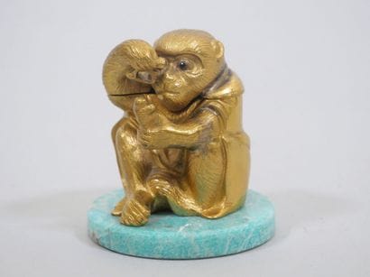 ATHA Paris, attribué à
Encrier en bronze...