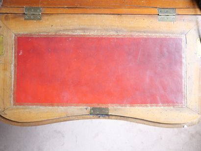 Sloping desk in molded cherrywood, opening...