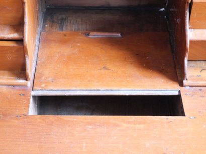 Sloping desk in molded cherrywood, opening...