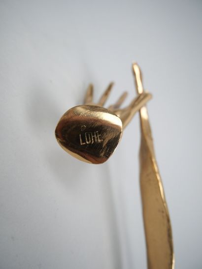 Yves LOHE (Born 1947)
Hand with pen 
Bronze...