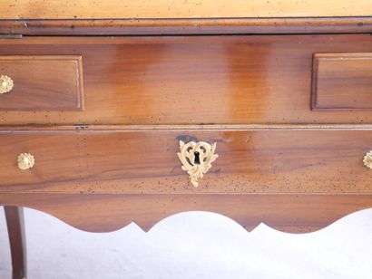 Sloping desk in molded cherrywood, opening...